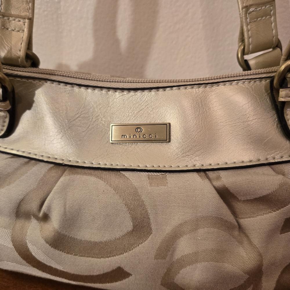 Minicci Vintage Y2K Cream and Gold Shoulder Bag - Picture 2 of 14